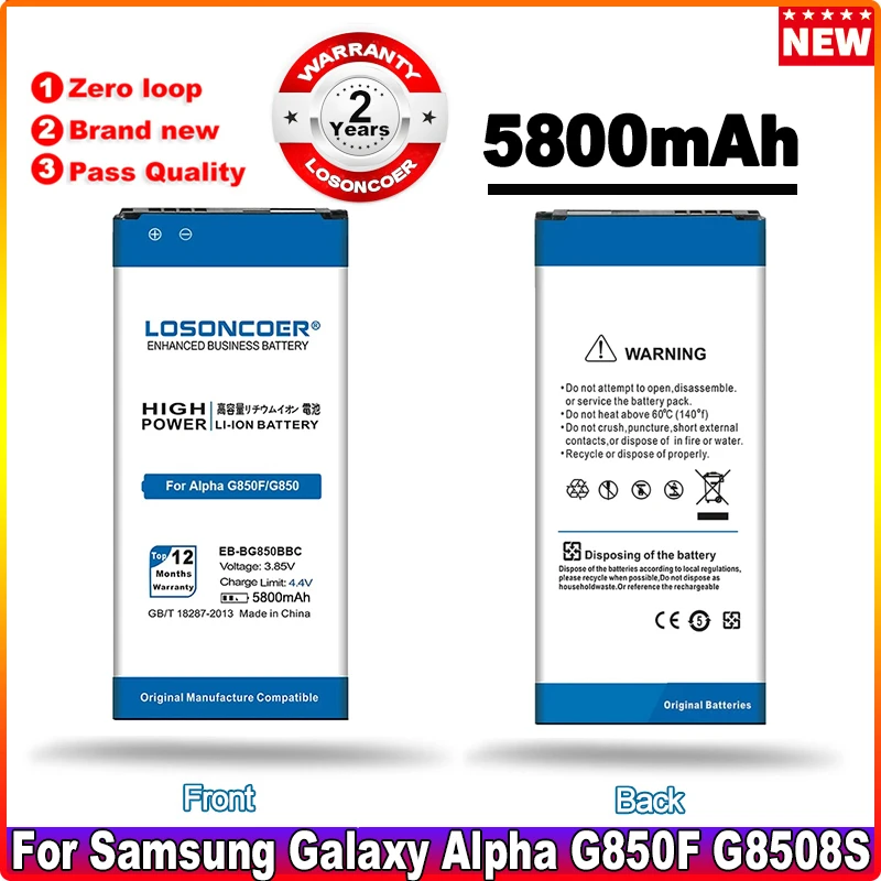 

EB-BG850BBE EB-BG850BBC For Samsung Galaxy Alpha G850F Battery G850 G850A G850W G850S G850K G850L G850T G8508S G850M G8508 G850V