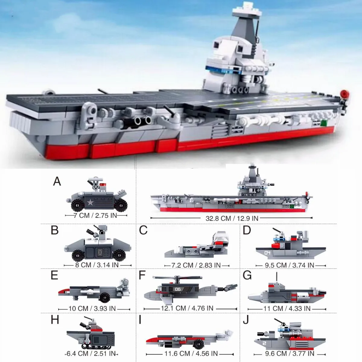 Sluban Building Block Toys Morden Military B0662 Aircraft Carrier 361PCS  Bricks Airplan Carrier Compatbile With Leading Brands