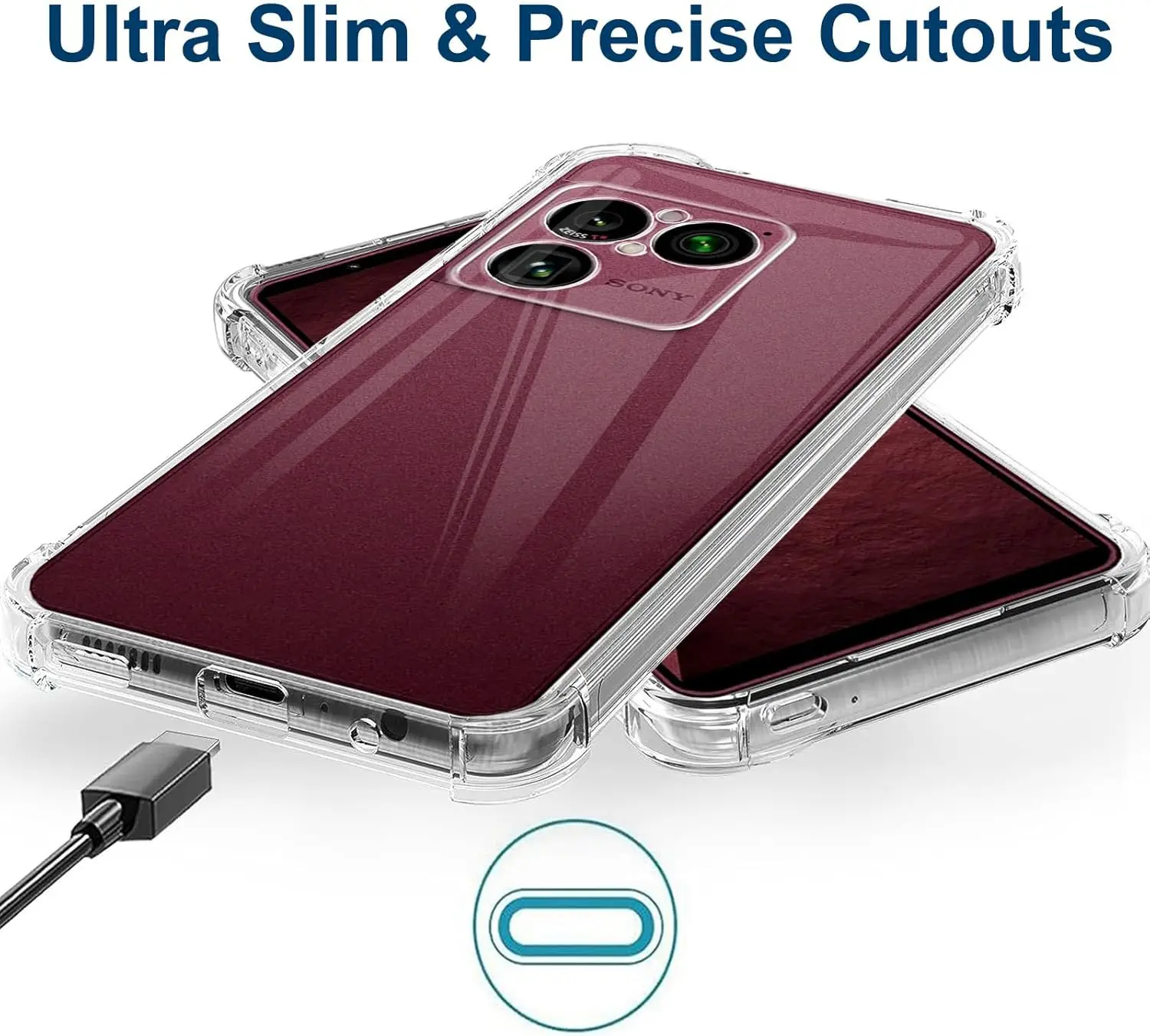 Shockproof Soft TPU Clear Case with Reinforced Corners and Camera Protection