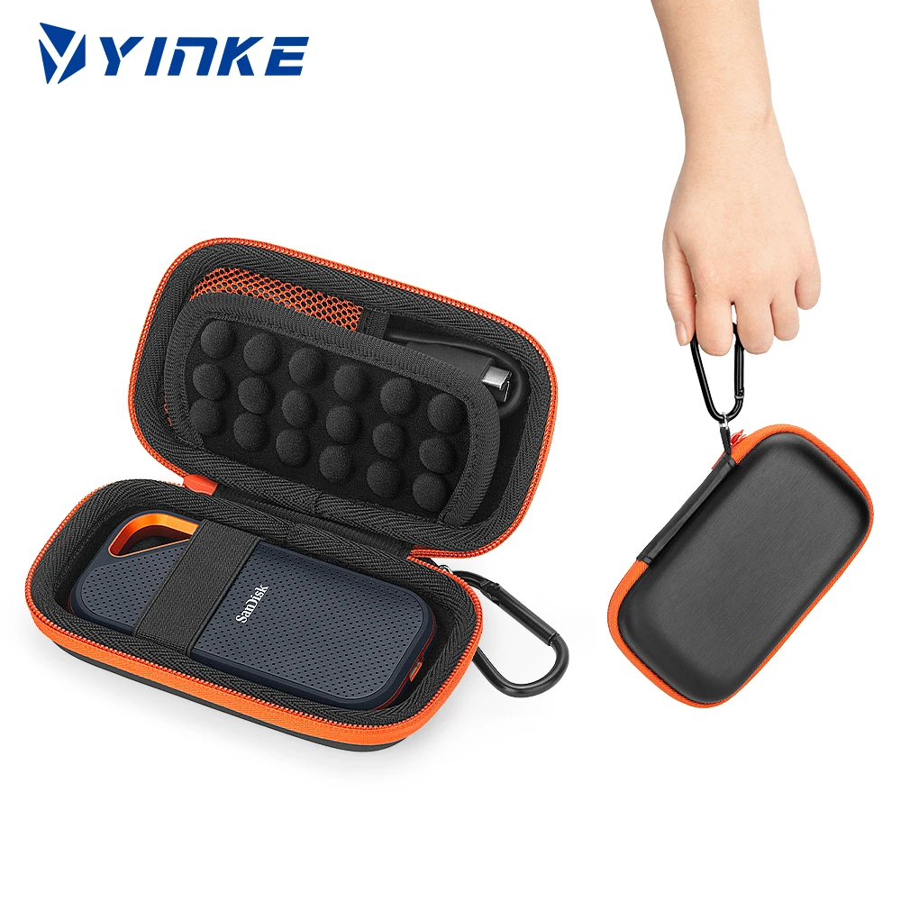 

Твердотельный накопитель YINKE, Жесткий Чехол для жесткого диска EVA, защитный чехол, портативный, совместимый с Samsung T7/T7, сенсорный Чехол, дорожная сумка для хранения
