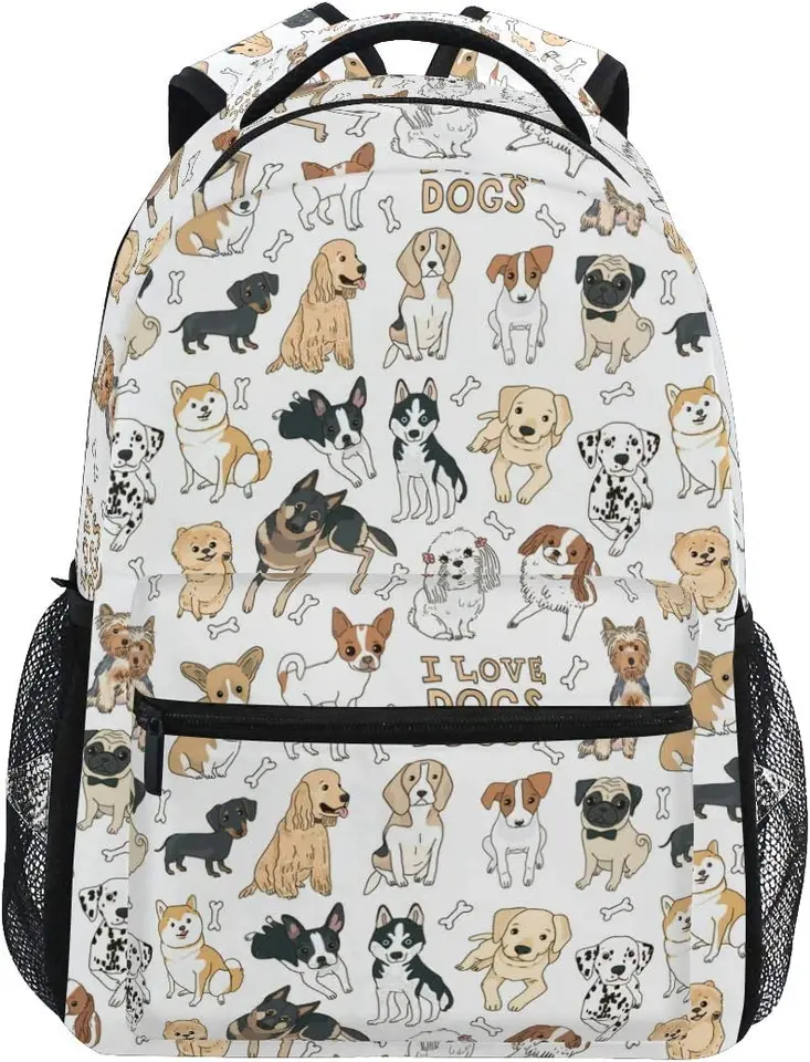 Xigua Cartoon Puppy Backpack – Lightweight School Bag For Kids & Teens, Water Resistant, Multi-Pocket - View #2