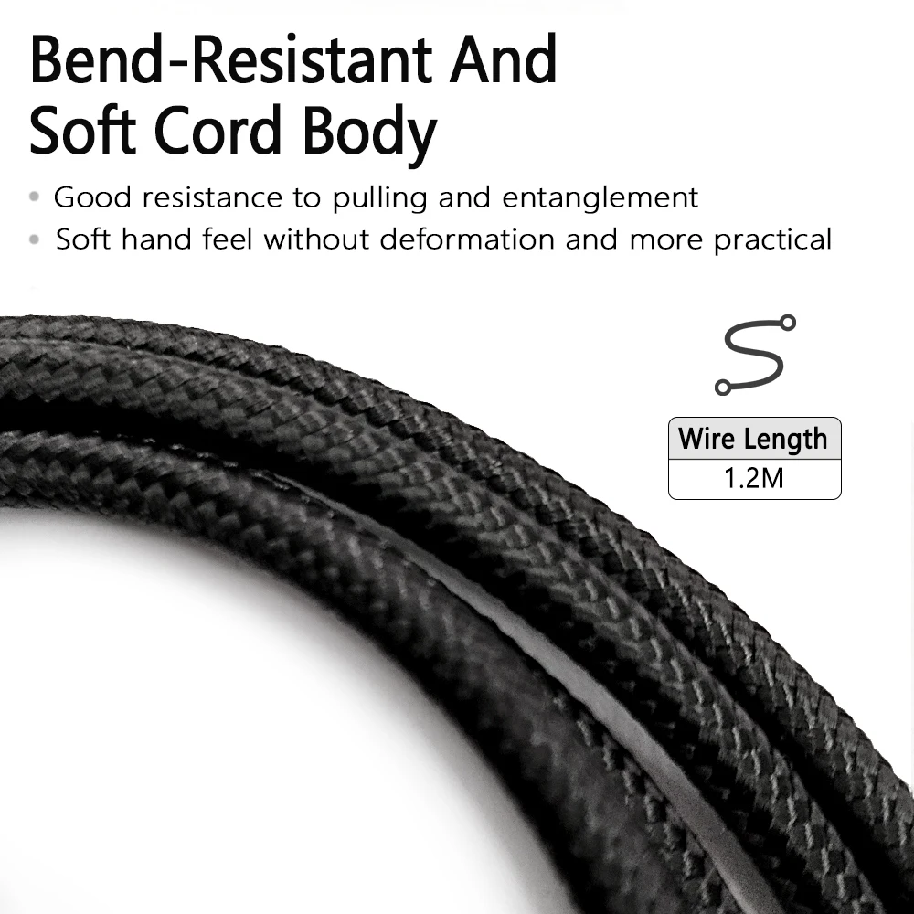 Nylon Braided Replacement Audio Cable With Volume Control for DENON AH-D7100 D7200 D600 D9200 D5200 Meze 99 Classics