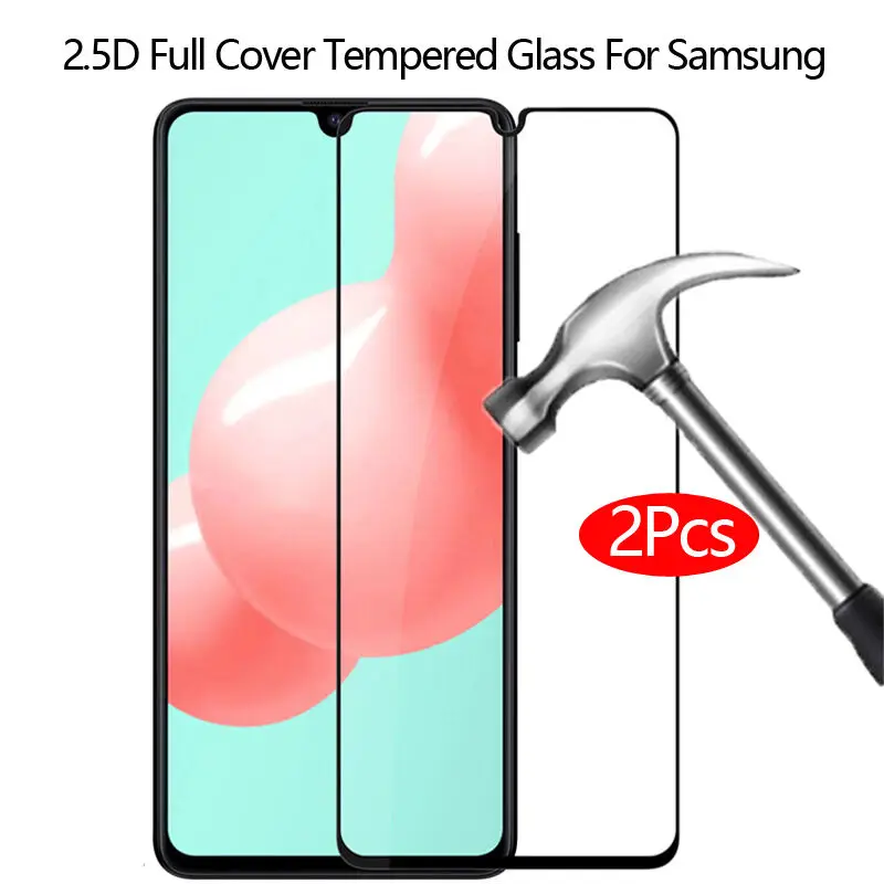 

Закаленное защитное стекло с полным покрытием для Galaxy A32, A42, A51, A71, A11, A21, A41, пленка 9H для Samsung A12, 2 шт.