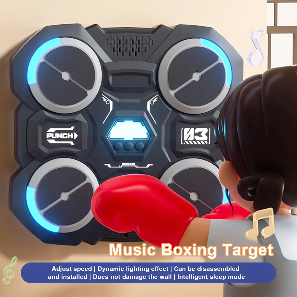 Wall Mounted Music Boxing Machine with Light & Gloves Smart Wall Target Sports Fitness Boxing Trainer Punching Home Exercise Sd756cc1586994a6b88ae257ef1859bfcZ