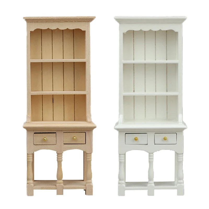 1Pcs 1:12 Dollhouse Miniature Bookcase Cabinet Model Doll Home Display Cabinets Storage Racks Mini Furniture Decor Toy