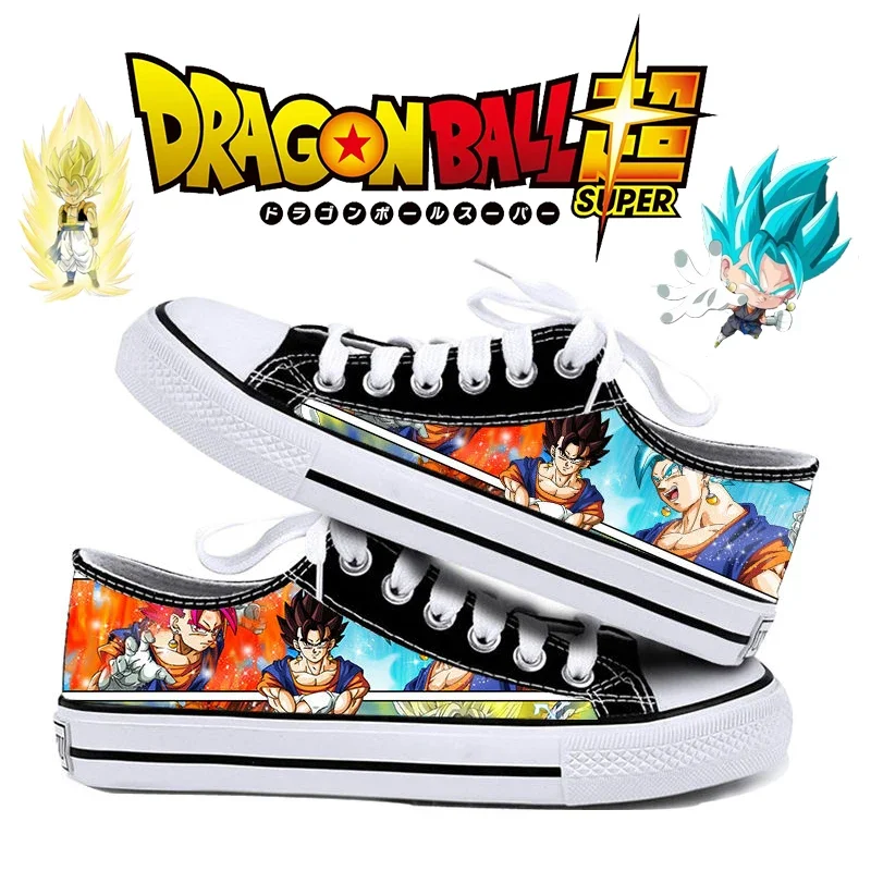 Dragon Ball Son Goku Men's Canvas Shoes Anime Super Saiyan Low Upper Vulcanized Shoes Casual Student Sneakers Plimsolls Vegeta men canvas shoes