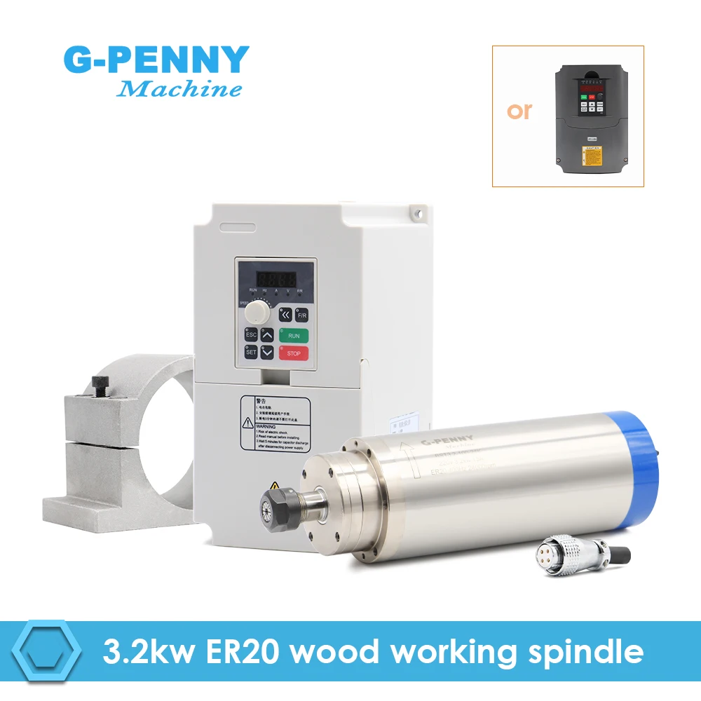 3.2kw Water Cooled Spindle Kit Ceramic Ball Bearings Wood Working