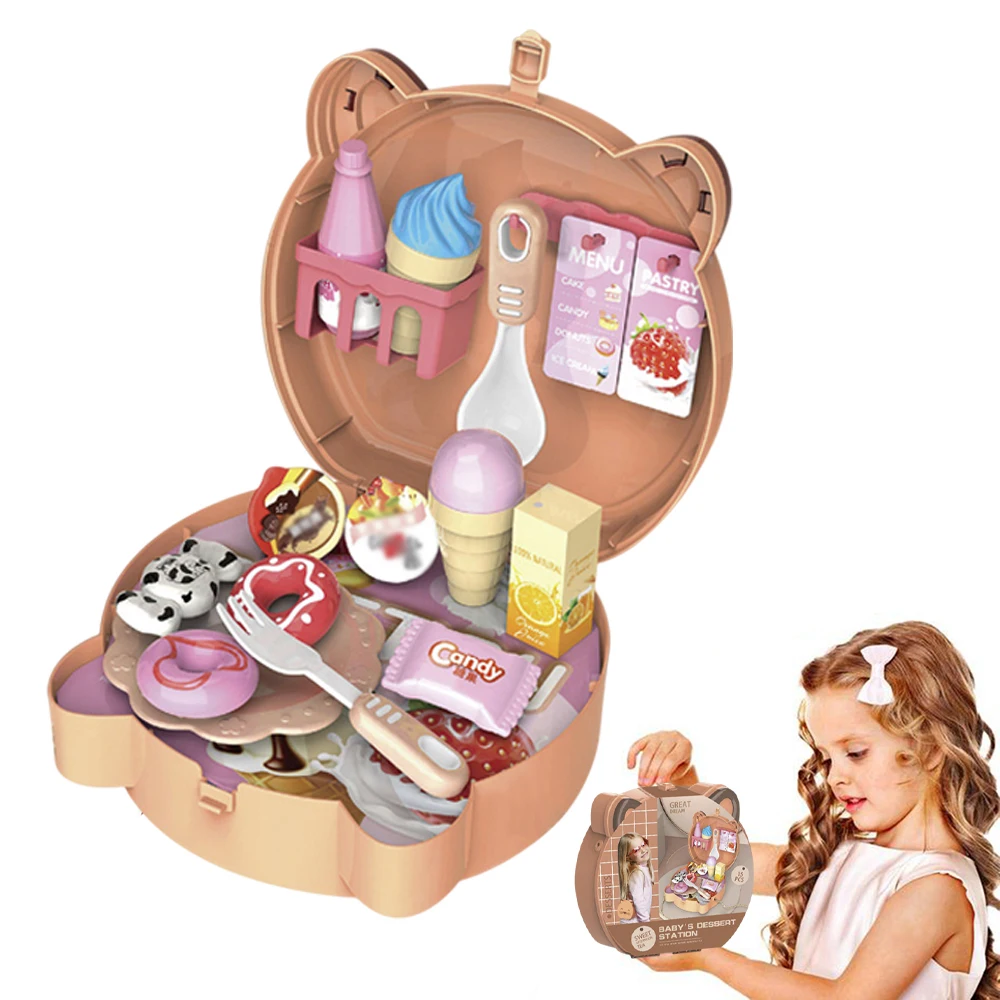 【Factory-direct】 Children Tea Meking Set Portable Suitcase Pretend Play for Girls Boys Gifts Learning Toys