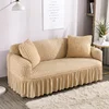 Sofa Cover for Living Room Thick Ruffled Seersucker Elastic L Shaped Corner Sofa Cover 1/2/3/4 Seater Cover for Sofa 3