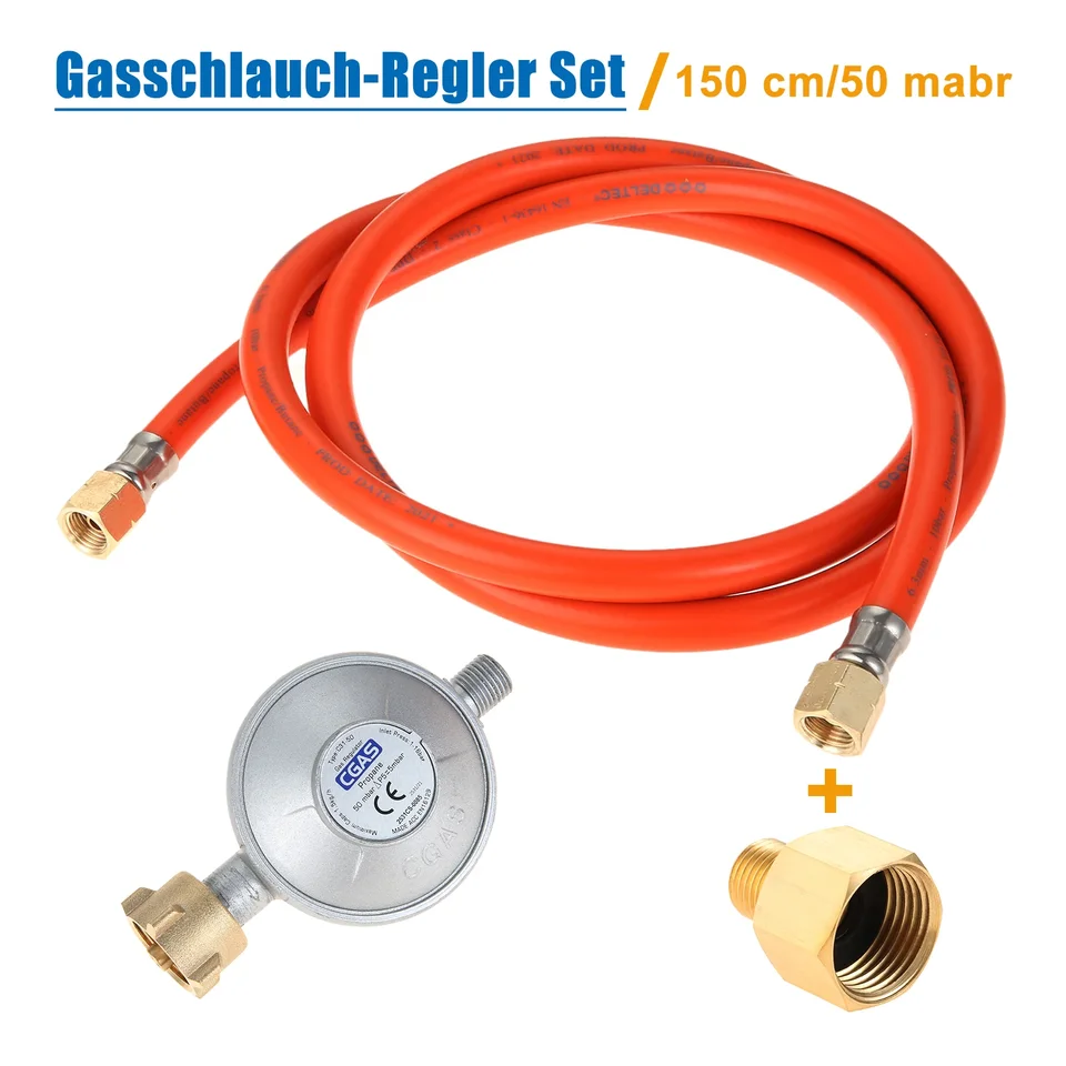 Regolatore Di Pressione Gas 50 Mbar CFH - Con Tubo 80 Cm 1/4 SX, Per Bombole Propano/Butano - Foto 4