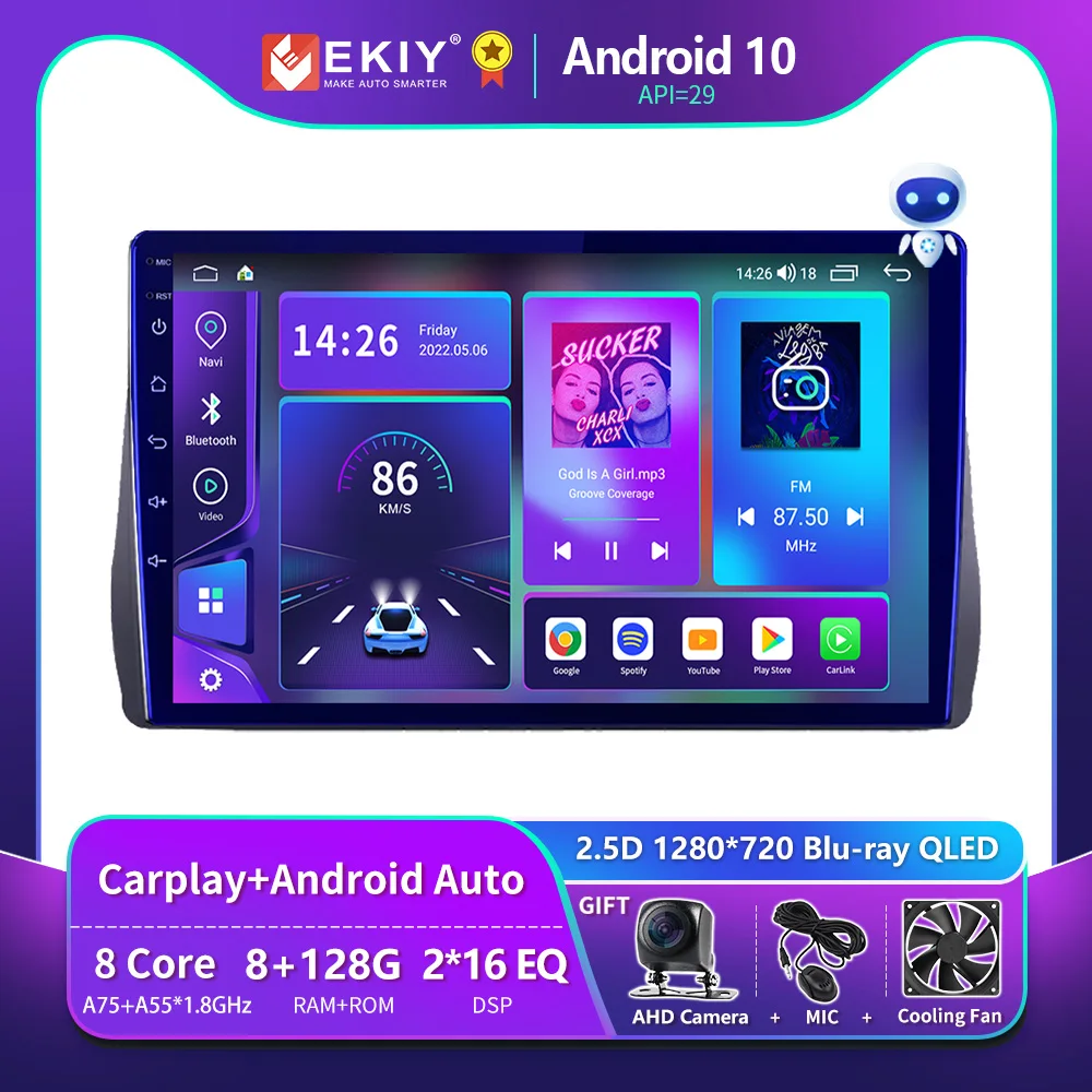 

EKIY T900 QLED Stereo Multimedia Player For Toyota Wish 2 II XE20 2009 - 2017 Car Radio GPS Navigation BT 4G WIFI Carplay 2 Din