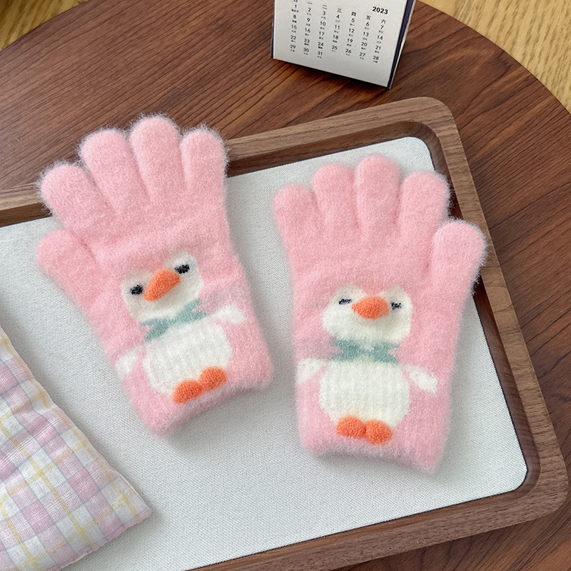 Animal Penguin Cute Warm Winter Children's Gloves 3-8 Years Old New Year Gifts Full Finger Baby Boys Girls Mittens Gloves
