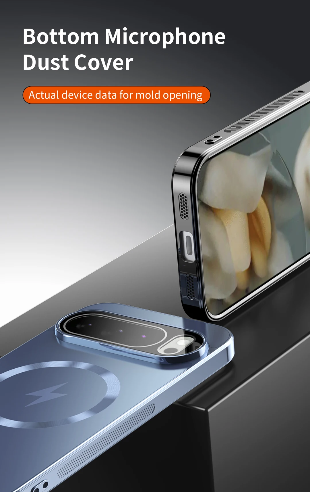 Premium Vacuum Coated Anti-Slip Protective Case with Magnetic Wireless Charging Compatibility