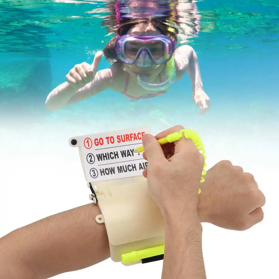 Luminous Underwater Scuba Diving Wrist Writing Slate With Pencil Scuba Diving Strap Wrist