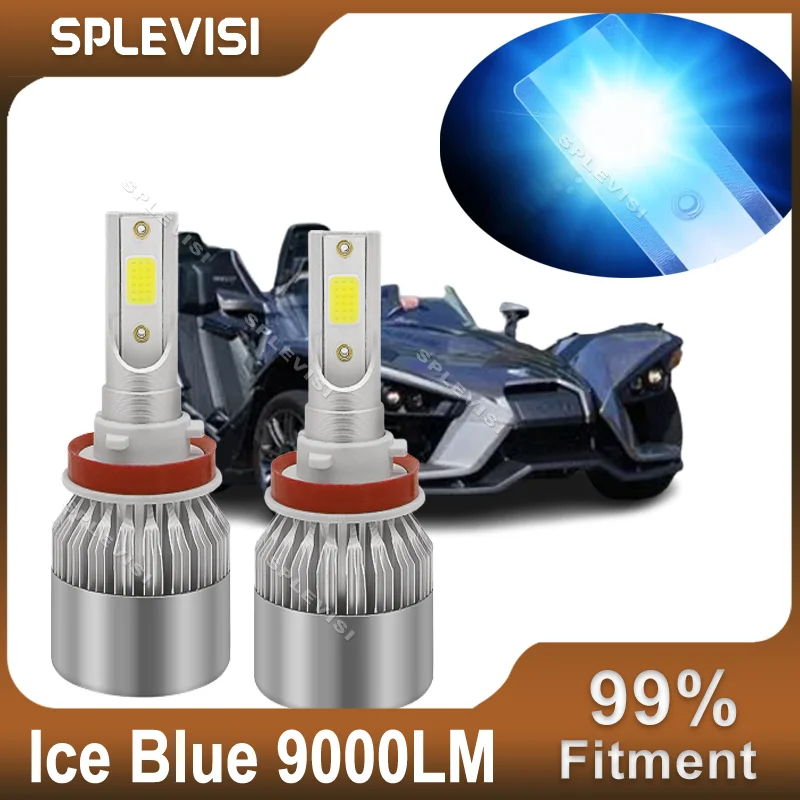 2X Lampadine Cob 90W Fari Led Blu Ghiaccio Per Polaris Slingshot Sl 2015 2016 2017 2018 2019 Per Polaris Slingshot S 2018 2019