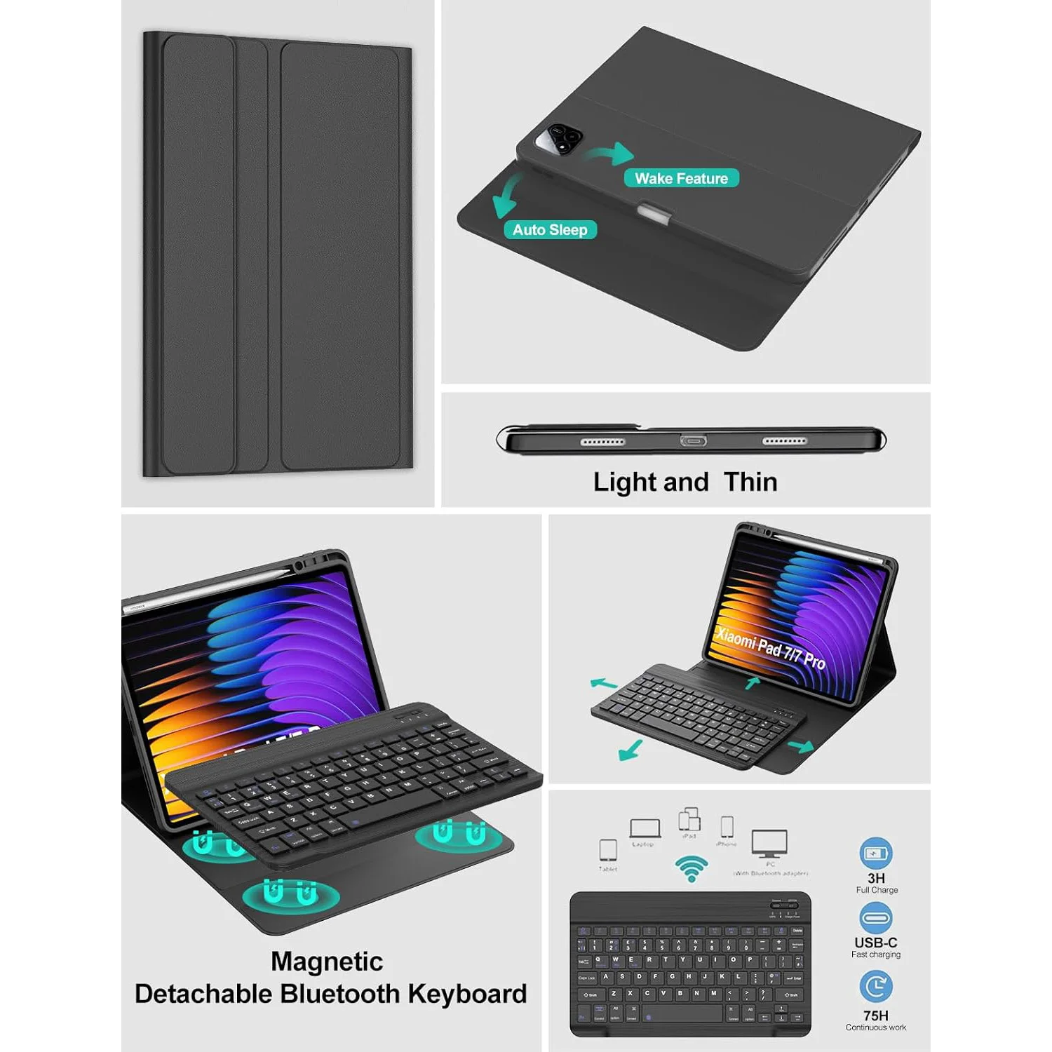 Premium Keyboard Case with Pencil Holder