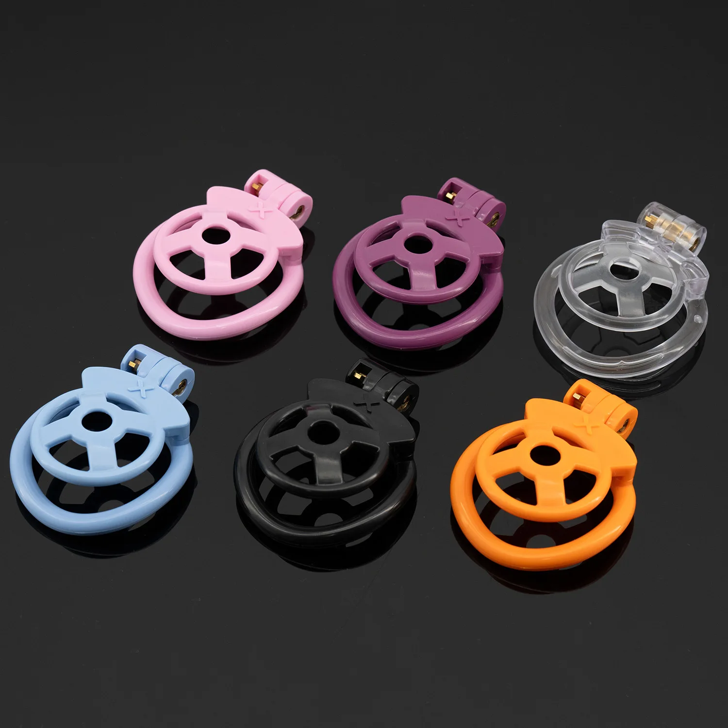 Flat Male Chastity Cage Mini Lightweight Cock Cage TS Penis Bondage Device Erotic Urethral Lock Sex Toy for Men 4 Curve Rings