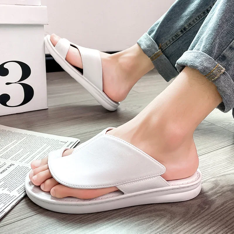 صيف جديد الرجال الصنادل النعال لينة أسفل الشاطئ لب...