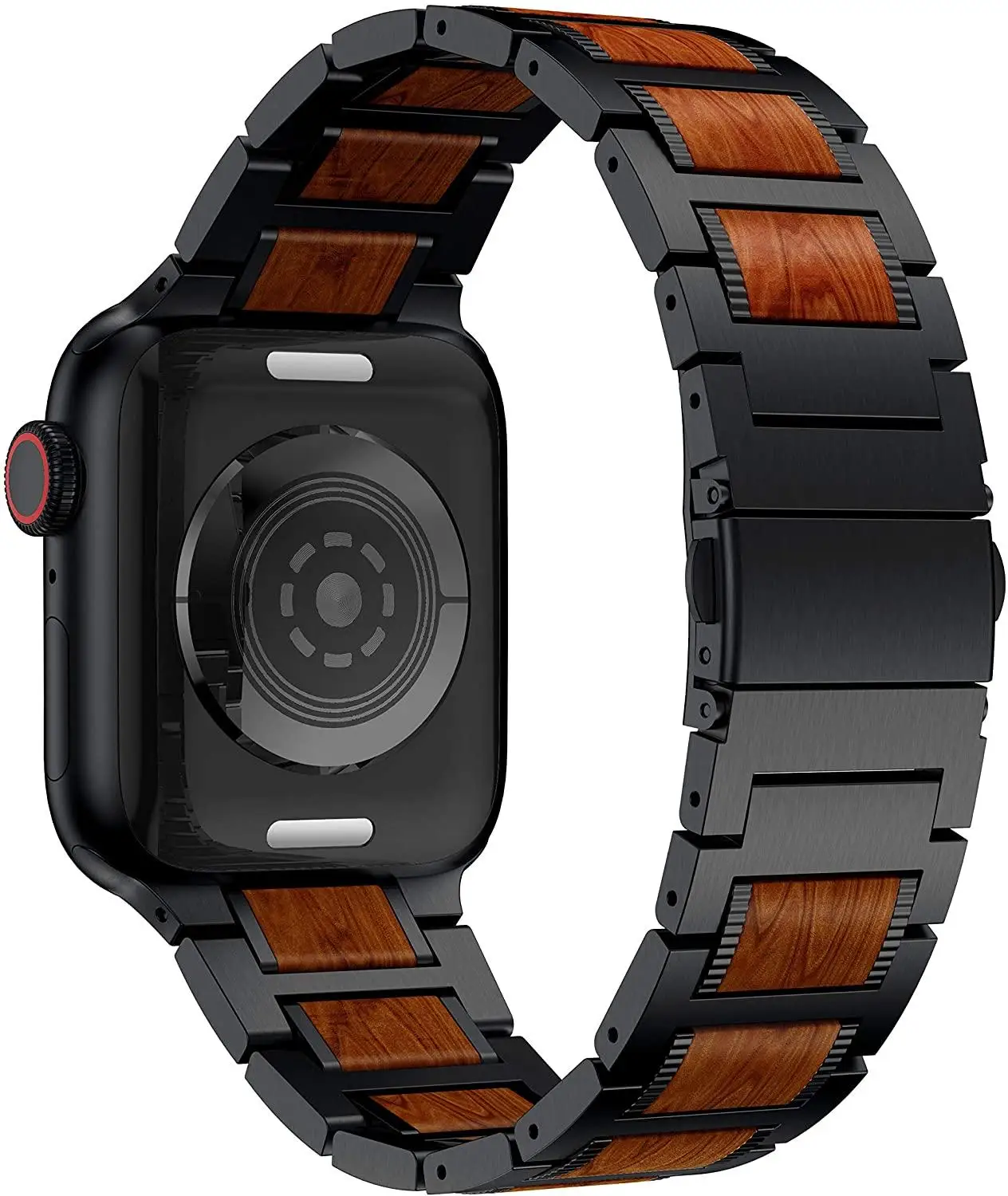 High-end Wooden Metal Strap for Apple watch Ultra 2 49mm 45mm 41mm 44mm 42mm 40mm Bracelet strap for iwatch 9 8 7 6 5 4 SE Band