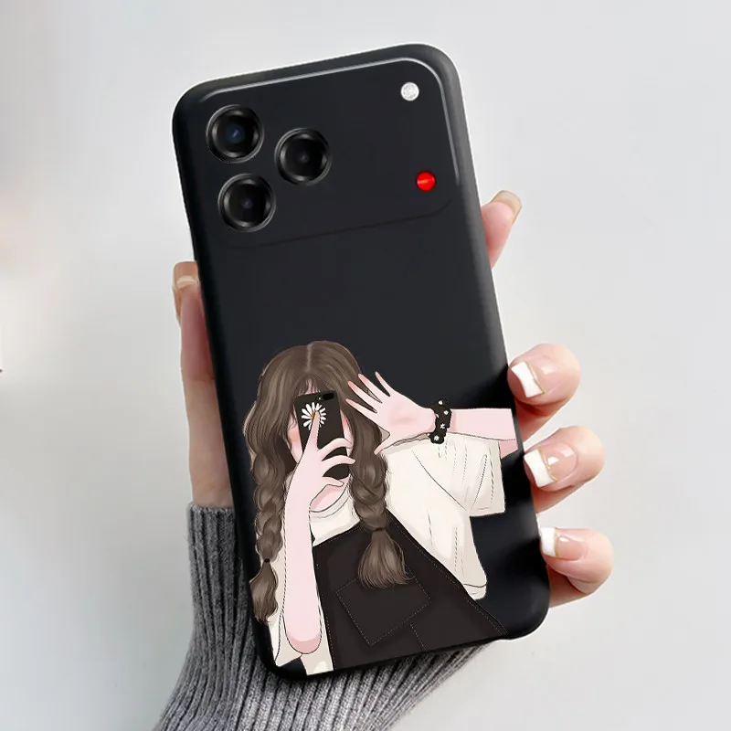 Enhanced Cute Black Bumper Silicone Phone Case with Shockproof Cartoon Panda Design