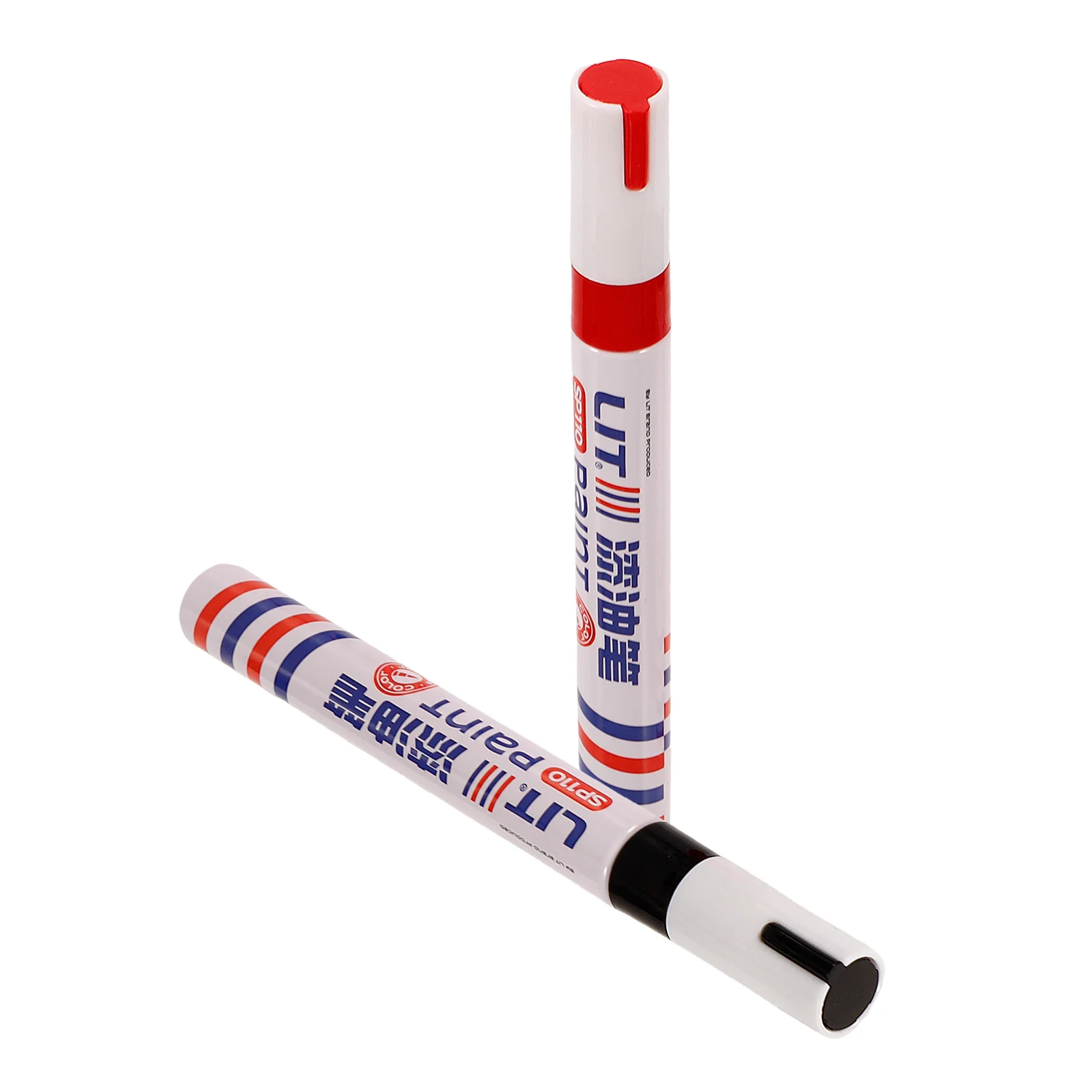

2 Pcs Tombstone Tracing Paint Scratch Repair Pen Black Monument Writing Repairing Supplies Paintbrush Red Touch Marker Plastic