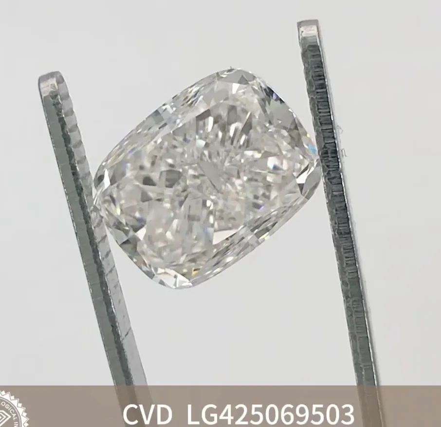 IGI 5.12CT F VS1 Cushion Cut Lab Grown Diamond CVD Diamond Stone igi Certified With Certificate