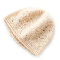 100% Wool Knitted Hat for Women Winter Autumn Fashion Elastic Ear Protect Soft Warm Cashmere Beanies Solid  Ski Cap Skullies 1