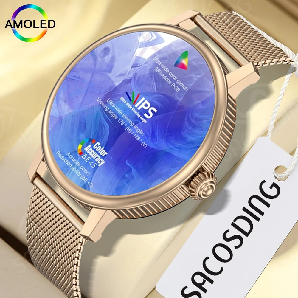 Amoled Ladies Smart Watch Custom Watch Faces Bluetooth Call Heart Rate