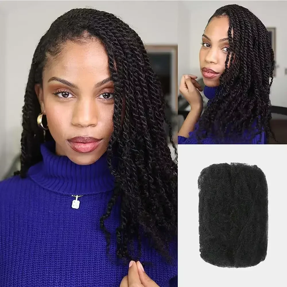 Afro kinky Bulk Human Hair Braiding Dreadlocks Human Hair Brazilian Twist Braids Women 30g/pc