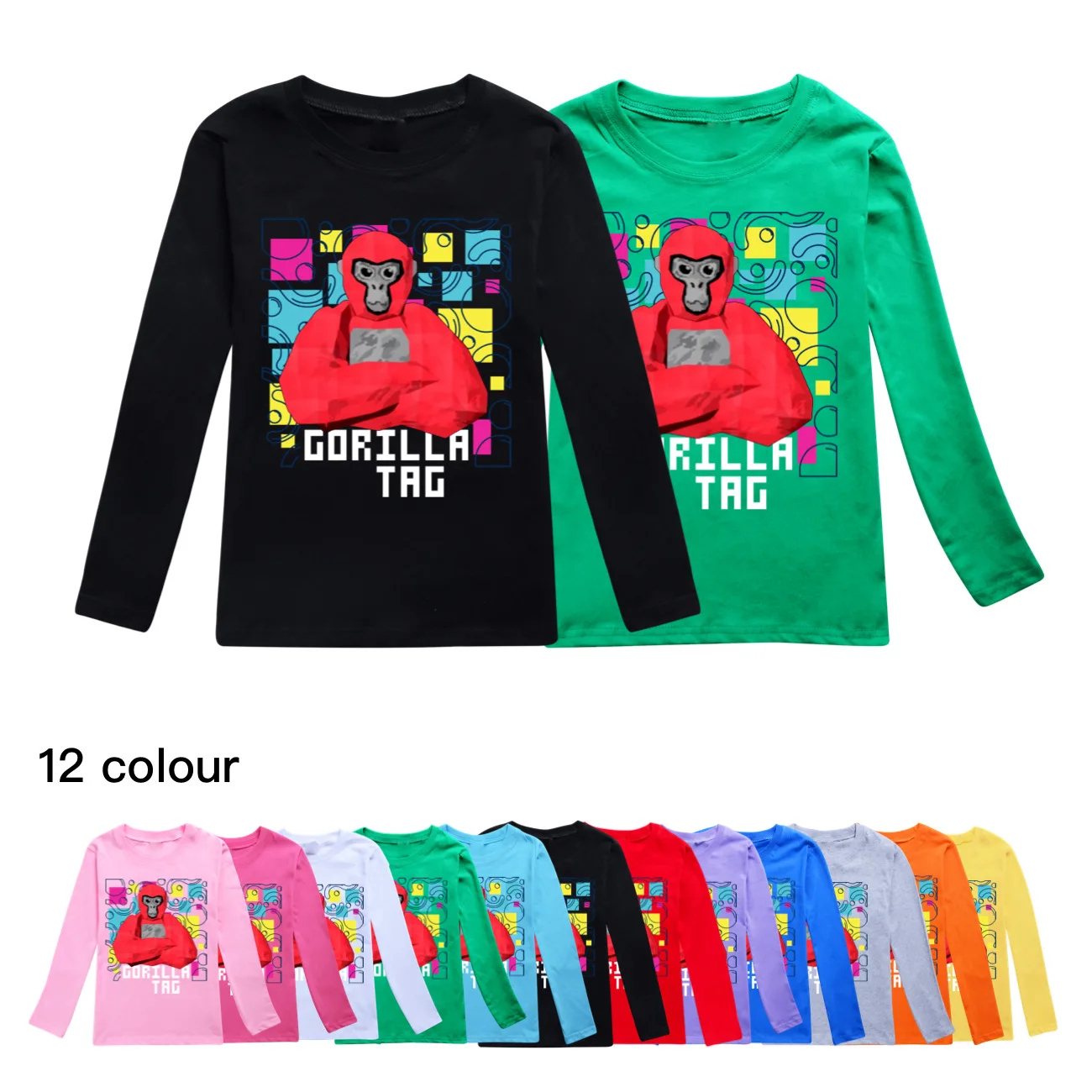 

Hot Game Gorilla Tag Clothes Kids Cartoon Clothing Junior Boys Long Sleeve Tops Baby Girls Cotton T-shirt Children Fashion Shirt