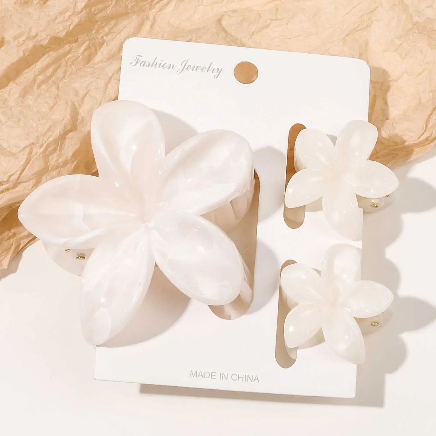 3 teile/satz Blume Klaue Clip Frauen Sommer Strand Nette Hawaiian Preppy Zeug Weibliche Haar Zubehör Für Sommer
