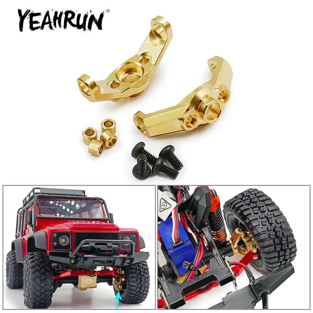 Yeahrun 2Pcs Brass Caster Carrier Blocks Mount Front C Hub Snodo Dello Sterzo Per Trx-4M Bronco Defender 1/18 Rc Parti Del Modello Di Auto