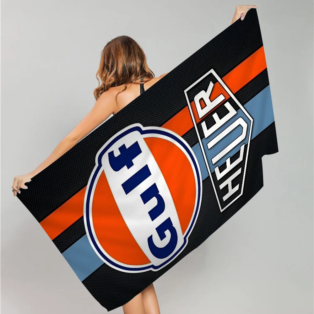 Gulf motorcycle logo Cartoon Beach Towel Cute Kawaii Room Decor Bath Girls Children Hand Towels For Bathroom Shower 3