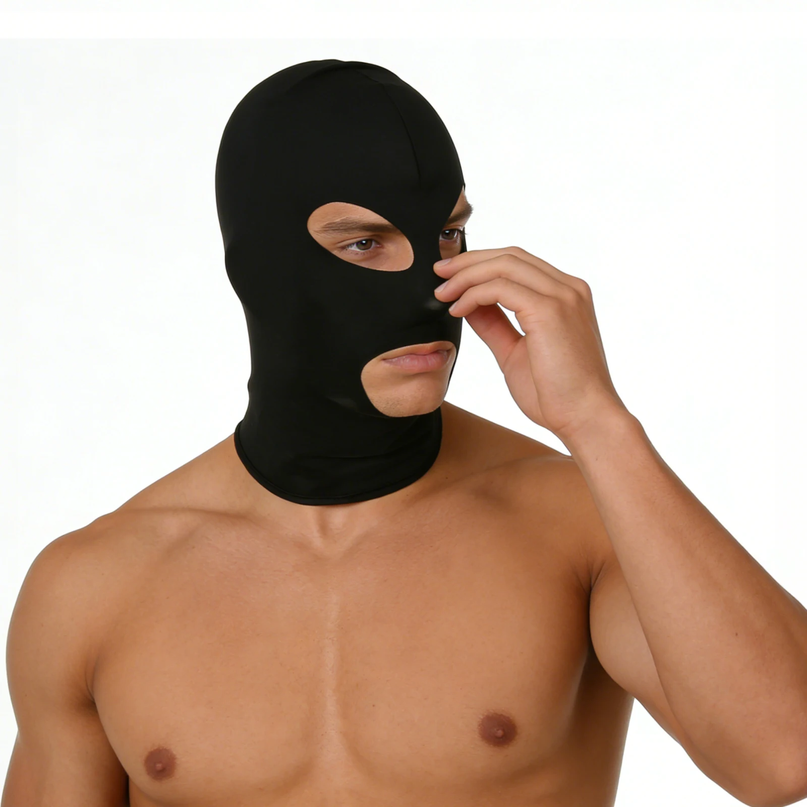 Balaclava Vollgesichtsmaske mit Loch für Männer und Frauen, Nacken- und Kopfbedeckung, CS Motorrad Radfahren Reiten Sport Eisseide UV-Schutz Maske Mütze – Detail 5