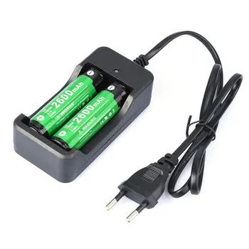 18650 Battery Charger EU Plug 2 Slots Smart Fast Charger 18650 Lithium Rechargeable Battery Charging Device DC4.2V 1A 1