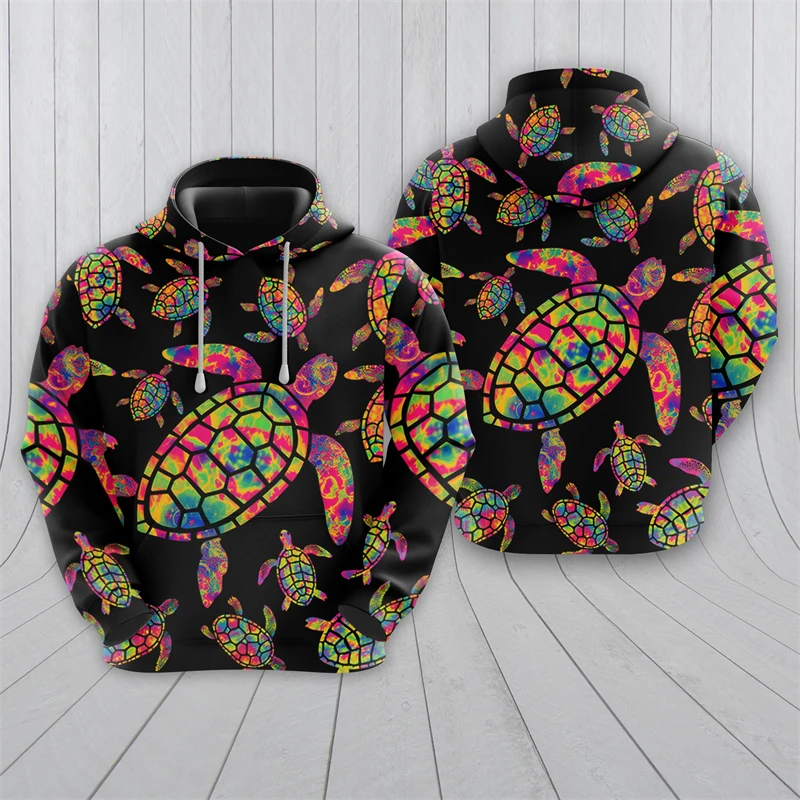 

Fashion Sea Turtle Graphic Sweatshirts Casual Ocean Animal 3D Printed Hoodies For Men Clothes Hawaiian Kids Pullovers Women Tops