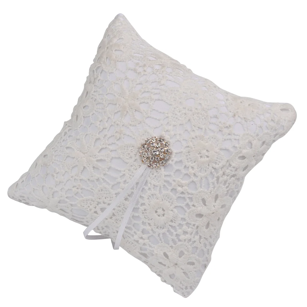 

Свадебное кольцо, подушка, украшенная кристаллами, 15 х15 см