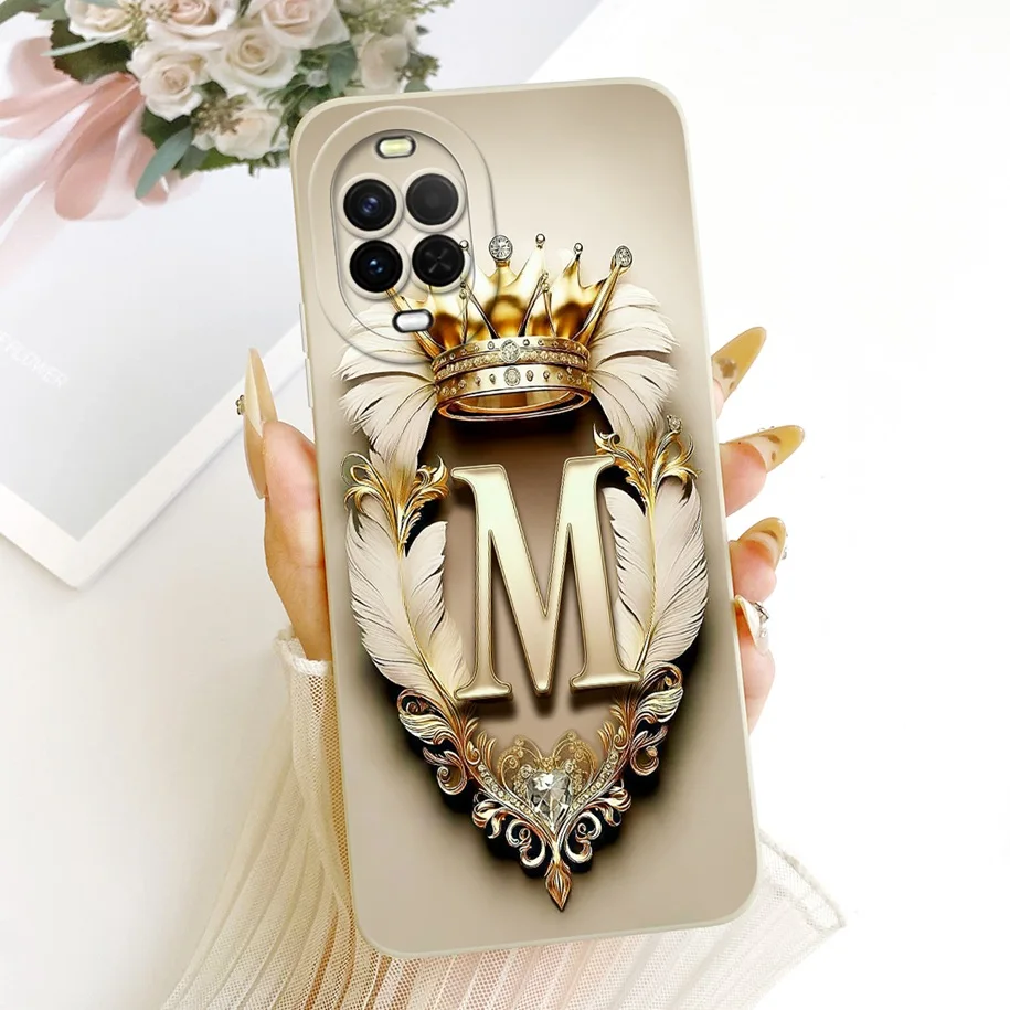 Huawei Nova 15 Case - Simple Crown Letters Soft Liquid Silicone Cover