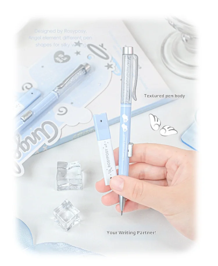 Side Press 0,5 mm Druckbleistift und HB-Minenkern-Set, Studentenprüfung, Skizzieren, verträumtes, hochästhetisches Geschenkbriefpapier für Mädchen – Detail 13