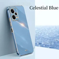 Elegant Plating Smooth Luxury Phone Case Cover - Redmi Note 13 Pro 5G (Blue)