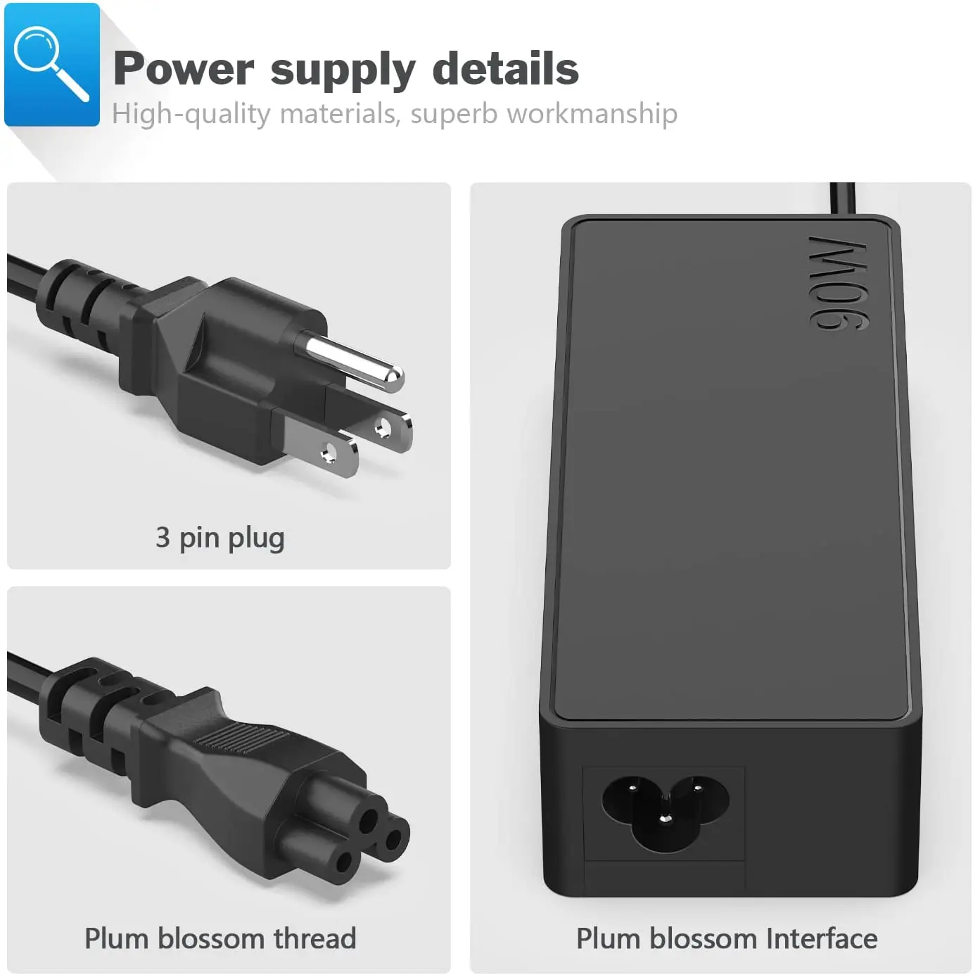 ノートブック充電器,hp,dell,lenovoシリーズ用のusb type c 90w