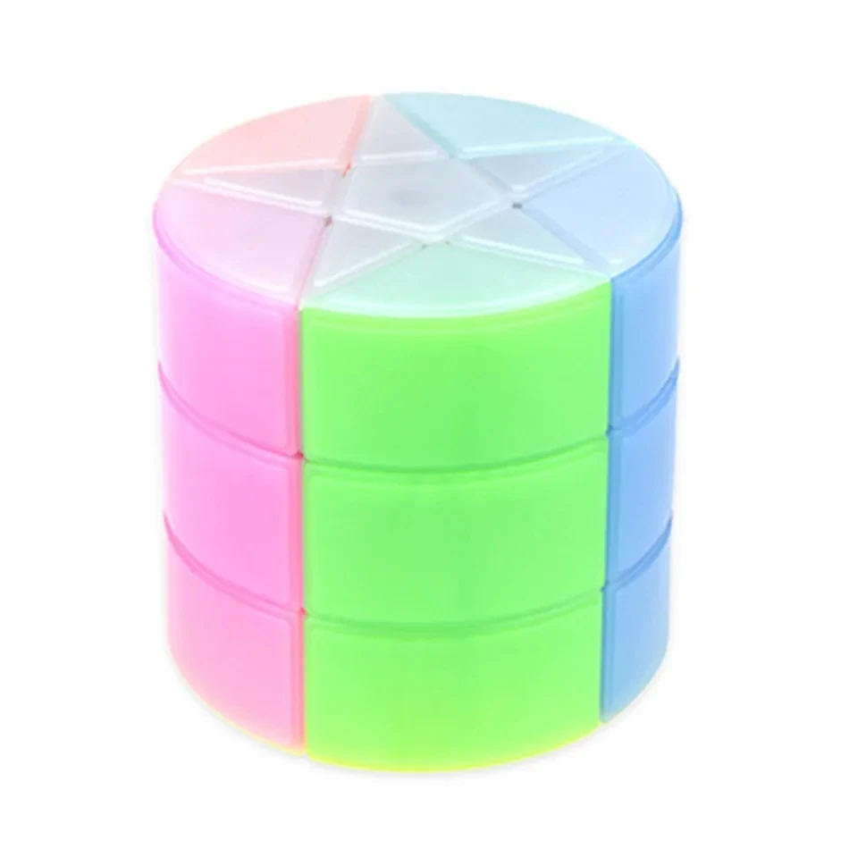 YJ yongjun rainbow Cylinder 3x3 Magic Cube Puzzle 3x3x3 cubo magico educational Toys for students 7 Colorful Star Octagon