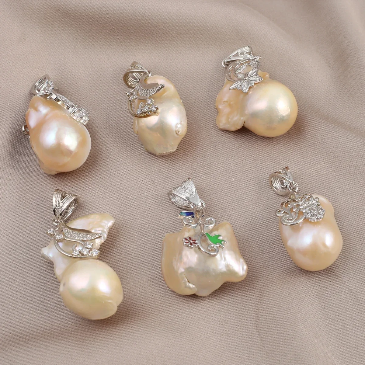 1PC Natural Pearl Pendant Irregular Natural Baroque Pearl Pendant Charm for Making DIY Jewelry Necklace Accessories 30x20mm 3