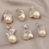 1PC Natural Pearl Pendant Irregular Natural Baroque Pearl Pendant Charm for Making DIY Jewelry Necklace Accessories 30x20mm 3