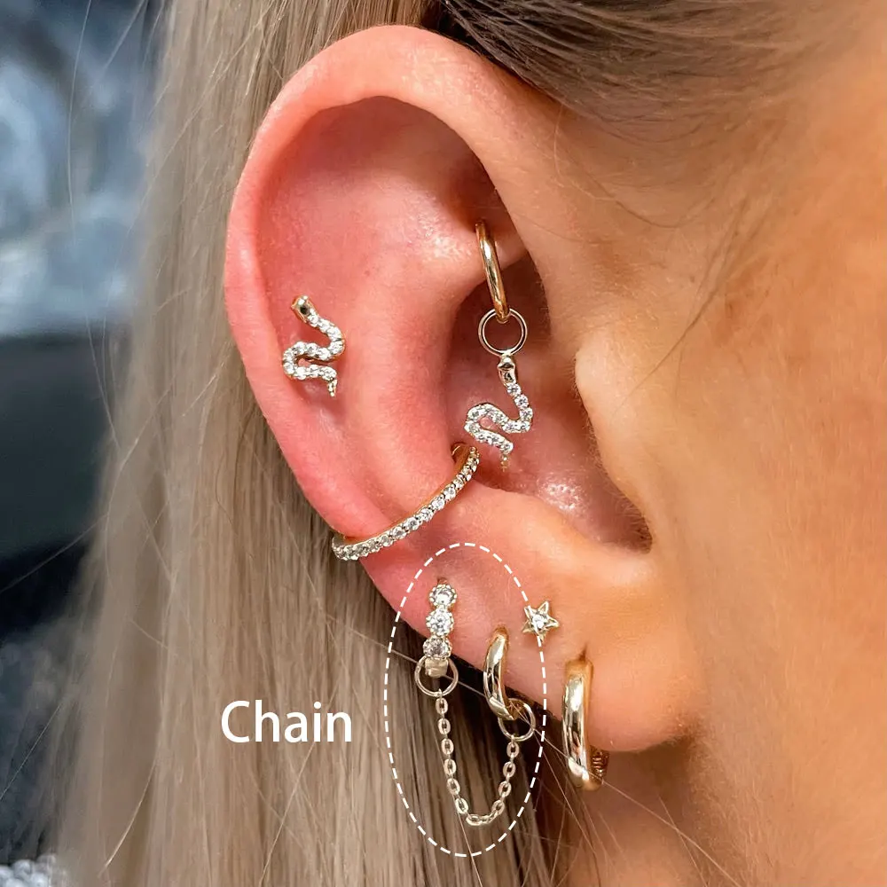 Sterling zilveren oor manchet, geen piercing wrap oorbel