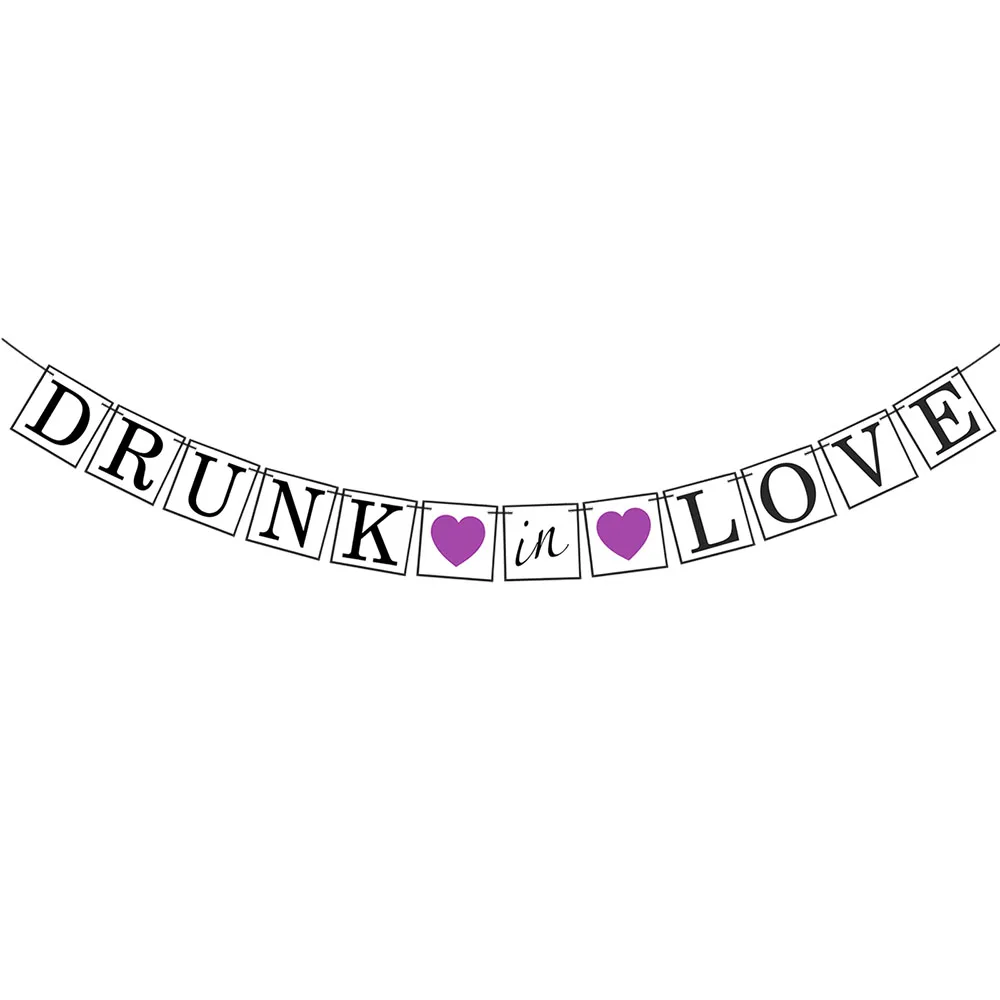 

Drunk In Love Theme Party Streamer Dovetail Pull Flag Banner Bachelorette Party Bridal Shower Decoration Ornament Party Supplies