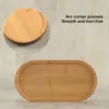 Oval Bamboo Tray For Kitchen Dish Soap Dispenser Bottle Wood Saucer Plant Tray Mini Plant Flower Pot Stand Succulent Pot Tray 6