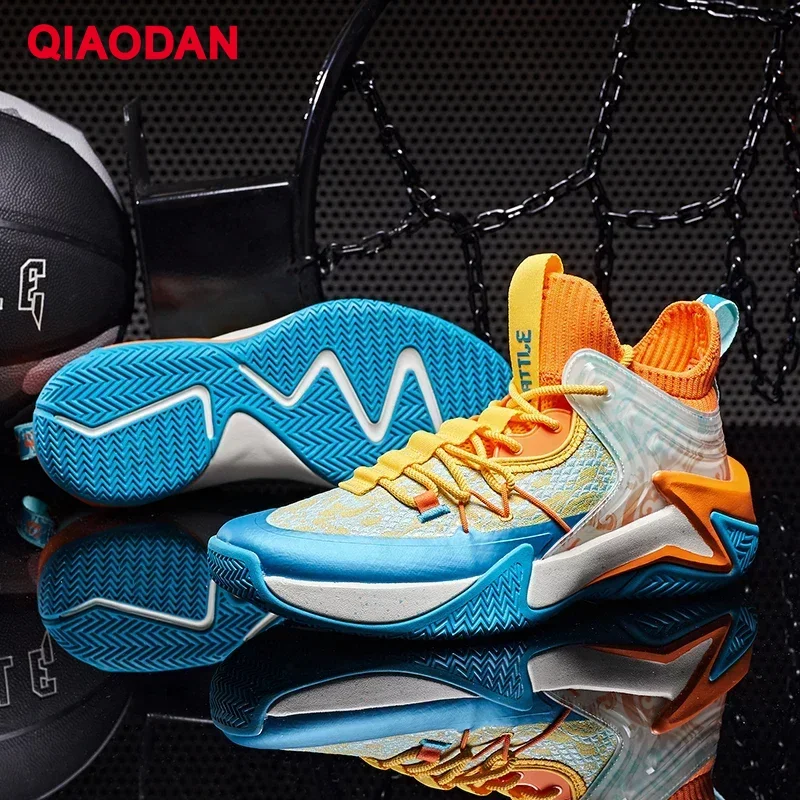 QIAODAN Basketball Shoes for Men 2023 New Fashion Non-slip Cushion High Top Elegant Sports Male Sneakers XM25200103T