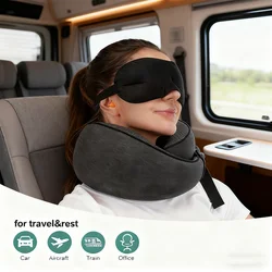 Travel Pillow with Comfortable, Breathable, and Washable Cover (Black)
