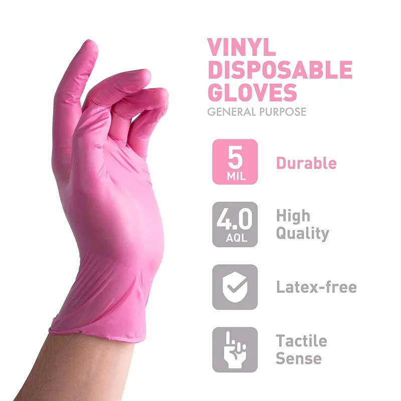 100pcs Nitrile Gloves Food Grade Waterproof Allergy Free Disposable Woman Girl Work Safety Gloves,disposable gloves,disposable nitrile gloves,disposable plastic gloves,kitchen cleaning gloves